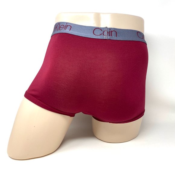 🍃 SALE 🍃 Calvin Klein 1 Modal Trunk Microfiber Burgundy Men's Size S NB1796642 - Picture 3 of 4